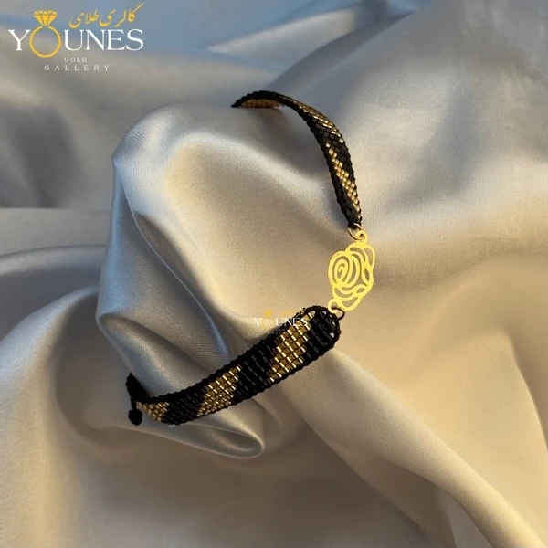 دستبند میوکی مشکی طلایی رز طلا